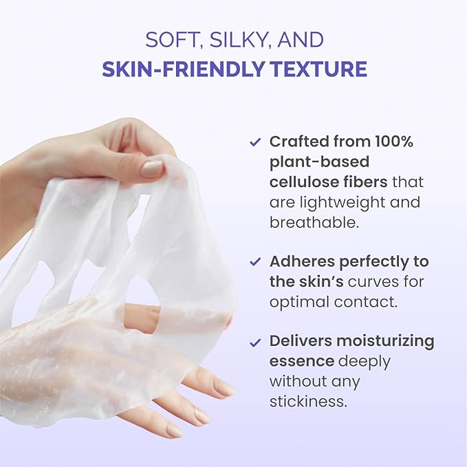 PLANTIFIQUE Facial Sheet Mask Collagen Boost 5 Pack – Anti-Aging & Firming Face Mask Sheets with Collagen, Coenzyme Q10 & Blueberries – Korean Skincare for a Smooth, Revitalized Look