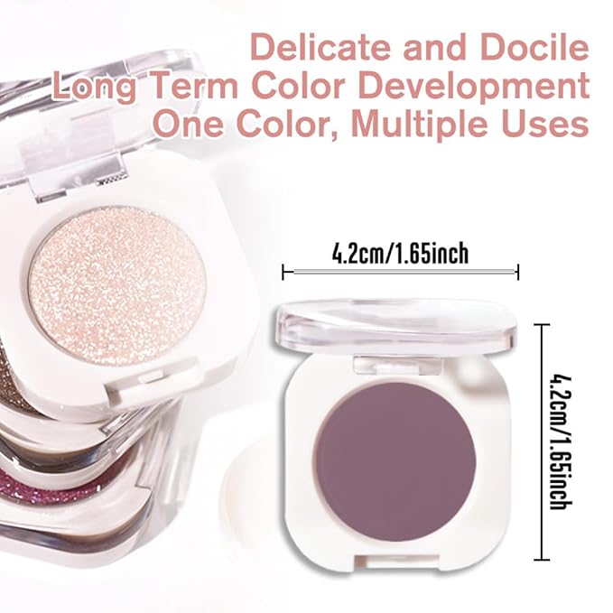 Plum Matte Single Eyeshadow, Lightweight Blendable Mini Eye Shadow for Older Women, Monochrome Eyeshadow Palette Makeup Pigmented Waterproof, Vegan & Cruelty-Free, 30