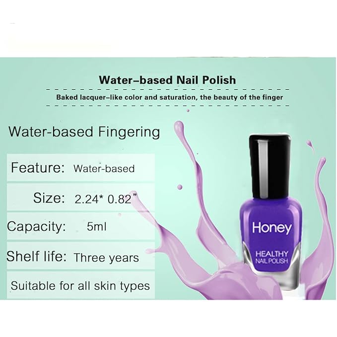 Non Toxic Nail Polish Set, Easy Peel Off and Fast Dry Nail Polish Set for Pack, Eco Friendly and Organic Water Based Nail Polish for Women, Girls,Teens(10 Bottles)