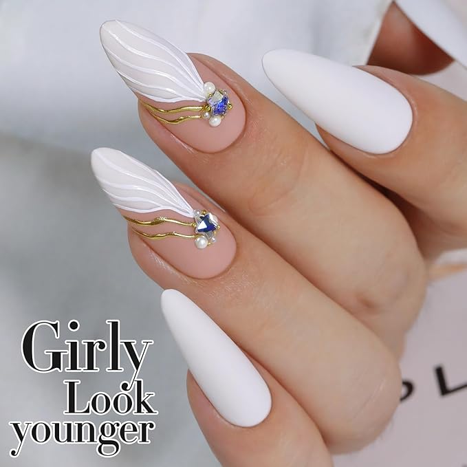 Double Rhythm 15ML Gel Nail Polish Pure Sheer Same Color Same Bottle Soak Off Gel Polish Art Manicure Salon DIY at Home for Women (White-A1093)