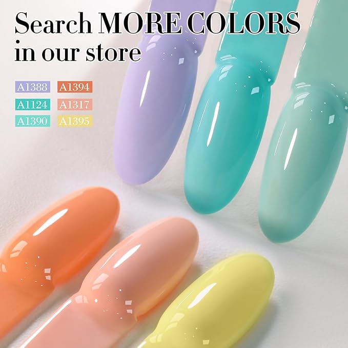Double Rhythm 15ML Gel Nail Polish Pure Sheer Same Color Same Bottle Soak Off Gel Polish Art Manicure Salon DIY at Home for Women (Light Yellow-A1395)