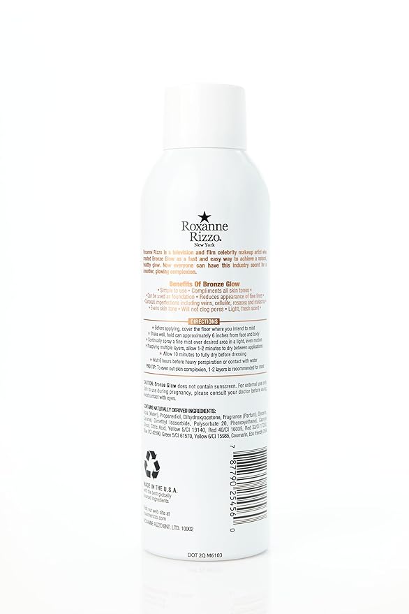 Bronze Glow – Instant Self Tanning Spray Mist for Face and Body – Hydrating Tanning Mist with Bronzer – Blends into All Skin Tones – Celebrity Favorite Bronzer Spray – 6 oz