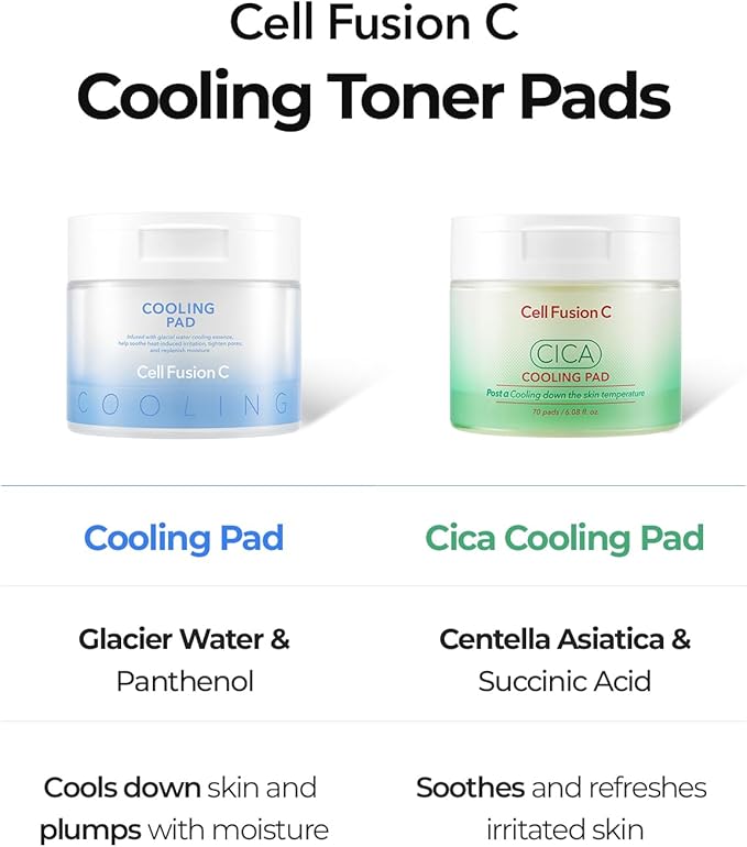 Cell Fusion C Post Alpha Cooling Pad – Hydrating & Cooling Korean Toner Pads | Panthenol & Glacier Water | Hydrating, Depuffing, Pore-Minimizing | 70 Pads / 6.08 fl.oz.