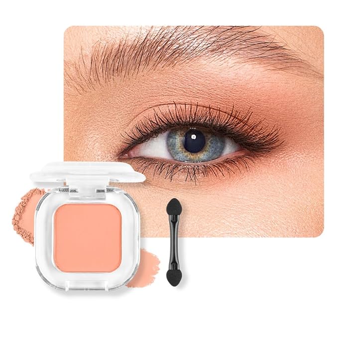 Orange Matte Single Eyeshadow Makeup Powder Palette,High Pigment Blendable Formula Eye Make-up for Women,Neutral Eye Shadow,sombras para ojos,Longwear Waterproof,Vegan & Cruelty-Free,Eyeshadow Gift