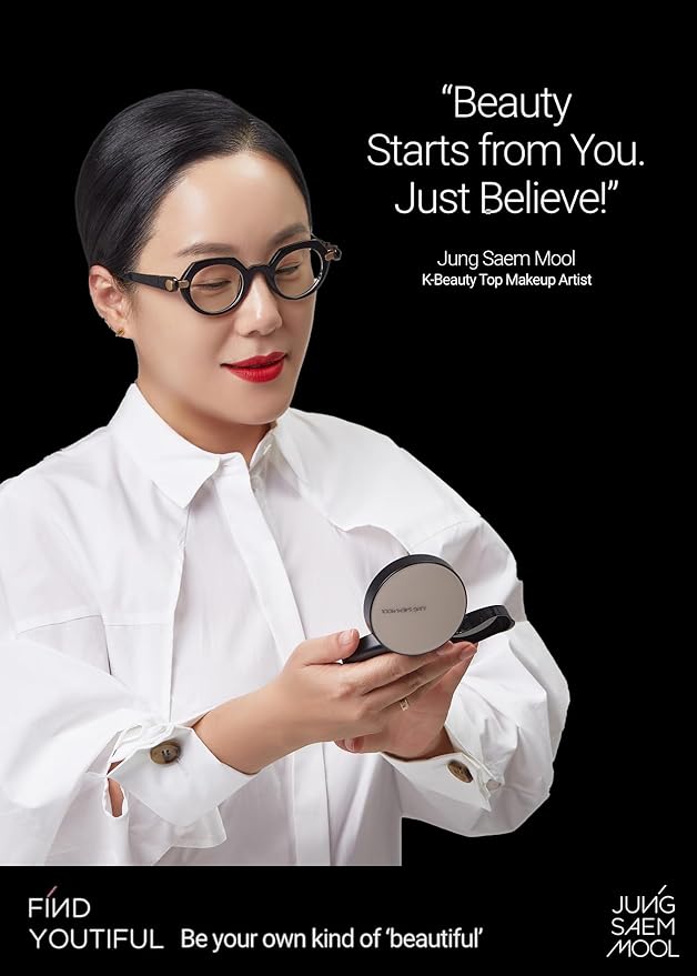 JUNG SAEM MOOL Essential Skin Nuder Cushion 01 Fair 0.98 Fl Oz, Refill Included, SPF 50 Broad Spectrum, Natural Radiant Finish, Lightweight Hydrating Coverage, Korean Cushion Foundation Makeup