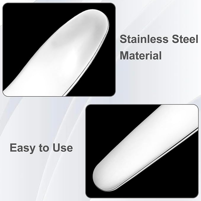 3pcs Mini Metal Makeup Spatula, Reusable Cosmetic Cream Spatulas Spoon, Skincare Scoop Applicator Facial Massage Beauty Tools for Mixing and Sampling Face Eye Cream- Silver