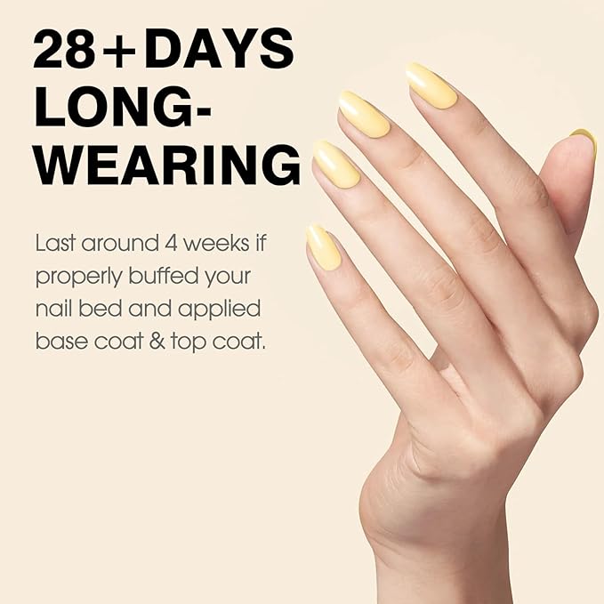 CANNI Pastel Yellow Nail Gel Polish, 1Pcs Butter Yellow High Gloss Soak Off UV Nail Polish Gel French Manicure Salon DIY