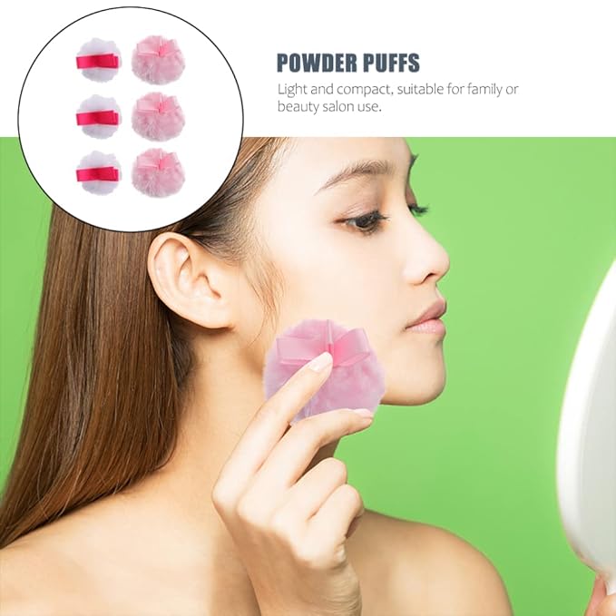 Round Makeup Powder Foundation Puffs: Fluffy Cosmetic Loose Powder Pad Women Girl Beauty Powder Puffs Makeup Tools 6pcs