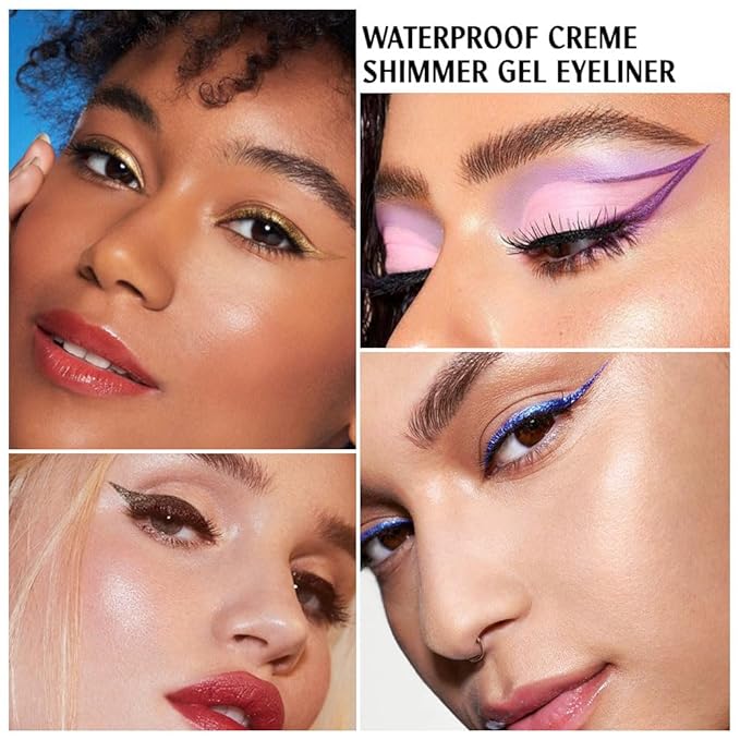 evpct 12Pcs Colored Glitter Shimmery Shimmer Gel Eyeliner Pencils Set for Women, Green Blue White Black Purple Eyeliner Waterline Waterproof lapiz de ojos delineador de ojos contra el agua eye Makeup