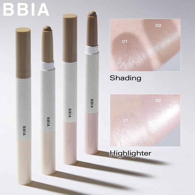 BBIA Last Contour Stick - Dual-Sided Contouring & Highlighting Duo Stick Easy Dual-Ended Natural Contour & Highlight Blendable Buildable Longlasting Korean Face Makeup (02 COOL DETAIL, Pack of 1)