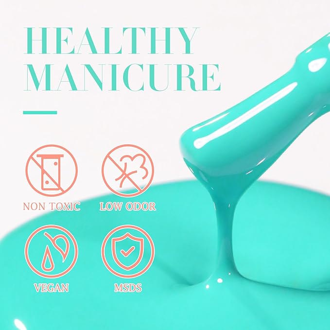 Double Rhythm 15ML Gel Nail Polish Pure Sheer Same Color Same Bottle Soak Off Gel Polish Art Manicure Salon DIY at Home for Women (Sea Blue-A1124)