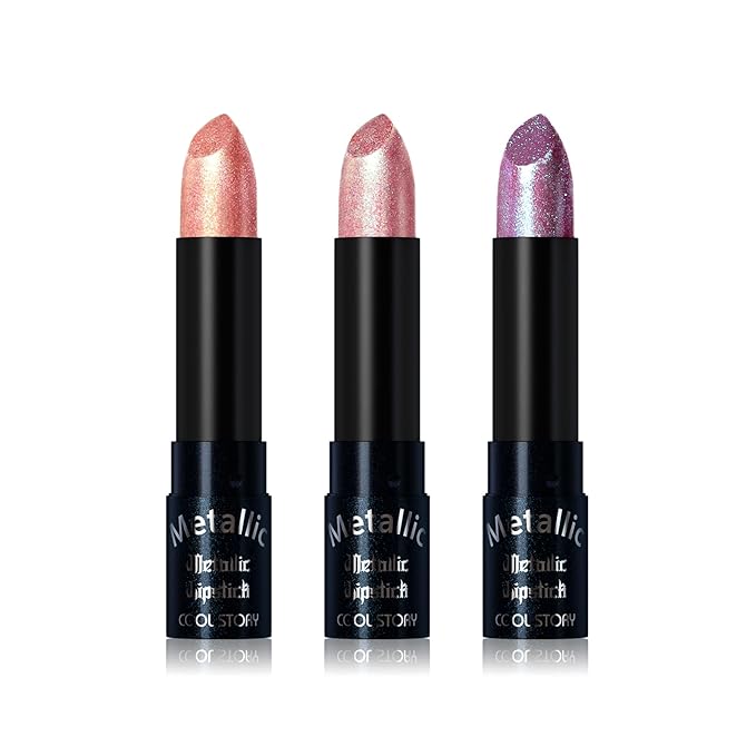 Metallic Glitter Lipstick Set Shimmering Colors (Set-A)