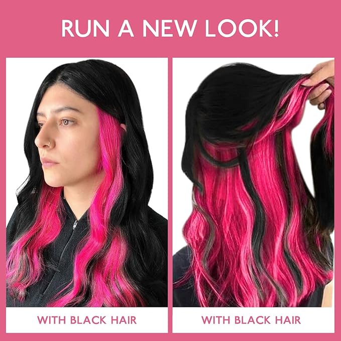 WENNALIFE I Tip Hair Extensions Human Hair, 50g 100s 14 Inch Hot Pink Remy Itip Human Hair Extensions Invisible Itips Straight I Tips Fusion Extensions Real Human Hair