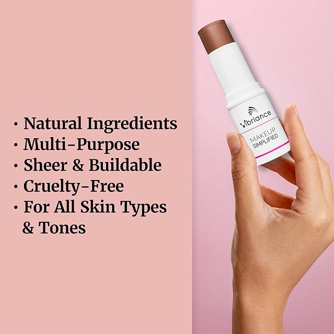 Vibriance Complexion Sticks - Foundation for Mature Skin - Sheer, Buildable Coverage Face Makeup Foundation for Older Women - 3-in-1 Base, Contour, Concealer - Dark