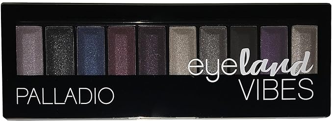 Palladio Eyeland Vibes, Escape to the Tropics, 10 Count Eyeshadow Palette, 5 Curated Palettes, Seductive Nudes to Vibrant Hues, Complimentary Shades, Day and Night Looks, Rich Pigment, Cabana