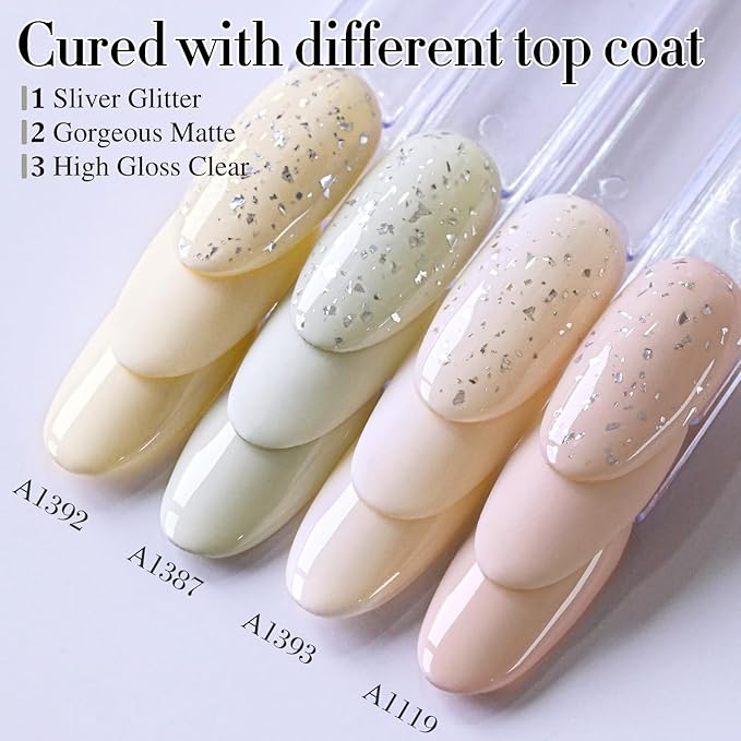 Double Rhythm 15ML Gel Nail Polish Pure Sheer Same Color Same Bottle Soak Off Gel Polish Art Manicure Salon DIY at Home for Women (Cream Beige-A1392)