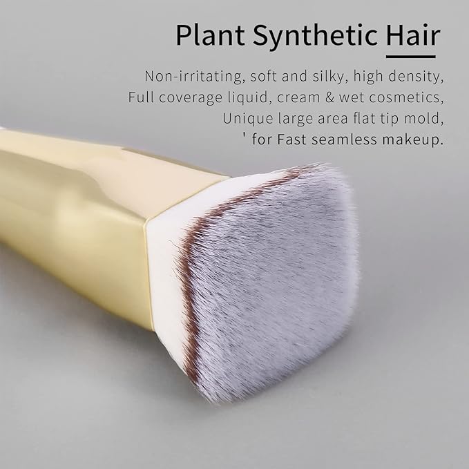 Square Foundation Brush for Liquid Makeup, Flat Foundation Brush, Flat Top Liquid Foundation Brushes, Flat Makeup Brush, Liquid Foundation Makeup Brush, Cream Contour Brush for Cream Makeup.