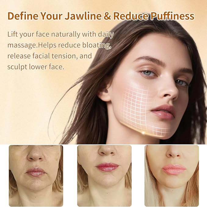 New Lymphatic Contour Face Brush, Wood Face Brush, Lymphatic Drainage device for Face and body, Chin & Jawline Sculpting, Ergonomically Designed to Fit The Skin Precisely and Relieve Fatigue