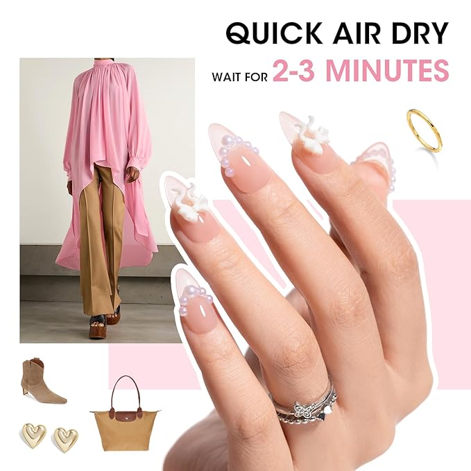 GELLEN Clear Pink Nail Polish, Sheer Pink Jelly Natural Regular Nail Polish Quick Dry Summer 6 Light Colors Set for Acrylic Natural Nails Home Salon, Chip Resistant, Non UV Gel, Hema Free, Non Toxic