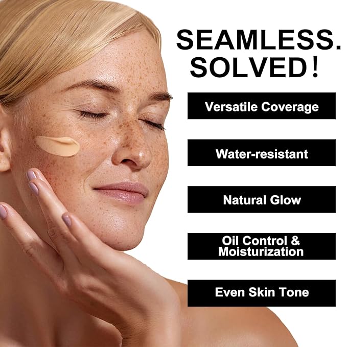 CC Cream for Older Women, CC Cream Self Adjusting for Mature Skin, Color Corrector & Lightweight, Satin Skin, Suitable for All Skin Types, 1 Fl Oz (Natural)