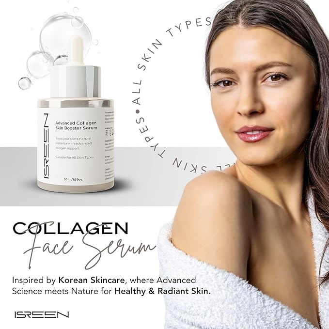 Advanced Collagen Serum Korean for Skin Booster | Dermatologist Tested with Hyaluronic Acid, Niacinamide & Ginseng |Korean Serum for Face Anti Aging Elasticity & Radiance for All Skin | 50ml