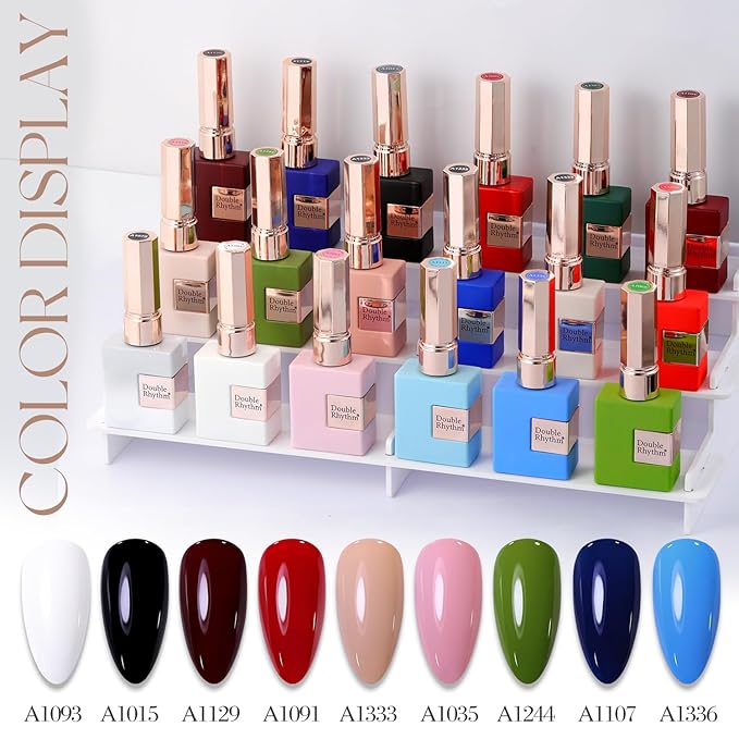 Double Rhythm 15ML Gel Nail Polish Pure Sheer Same Color Same Bottle Soak Off Gel Polish Art Manicure Salon DIY at Home for Women (Deep Khaki-A1468)