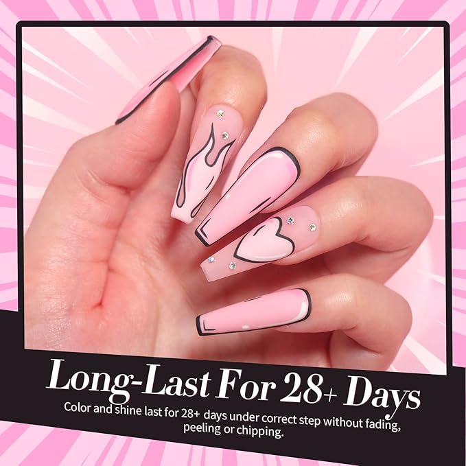 Born Pretty Pink Gel Nail Polish Set 6 Colors Sweet Lovely Nude Pink White Colors Nail Art DIY Manicure Salon Home 7ML