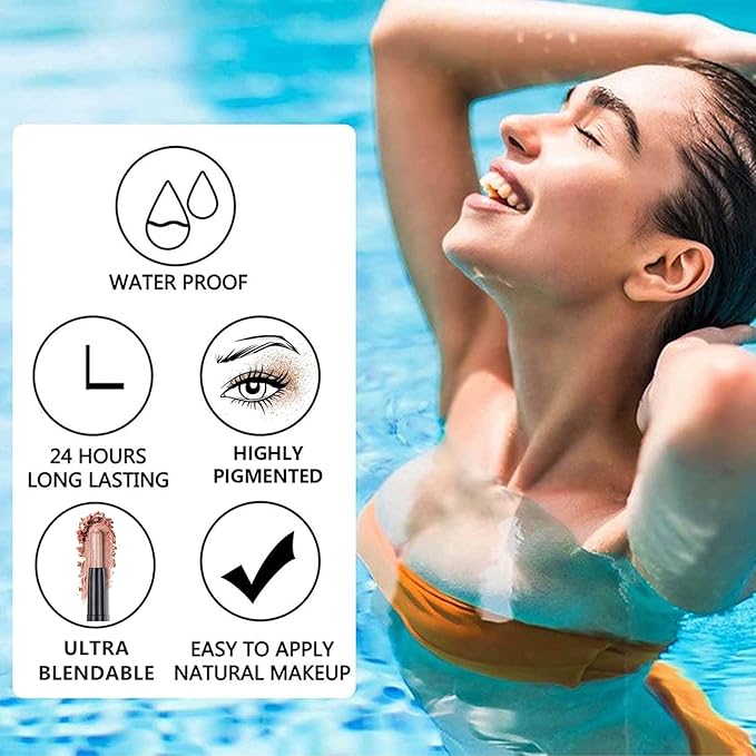 Silver Gray Eyeshadow Stick Makeup, Cream Shimmer Eye Shadow Pencil, Hypoallergenic Waterproof Long Lasting Crayon, Smooth Glitter Primer Palette Eyeliner Make up