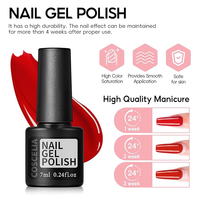 52pcs Gel Nail Polish Kit with U V light 35 Fall Colors Gel Nail Polish Set Cream Color Collection 5PC Top Base Coat Nail Art Manicure Kit for Beginners with Everything Gifts for Women