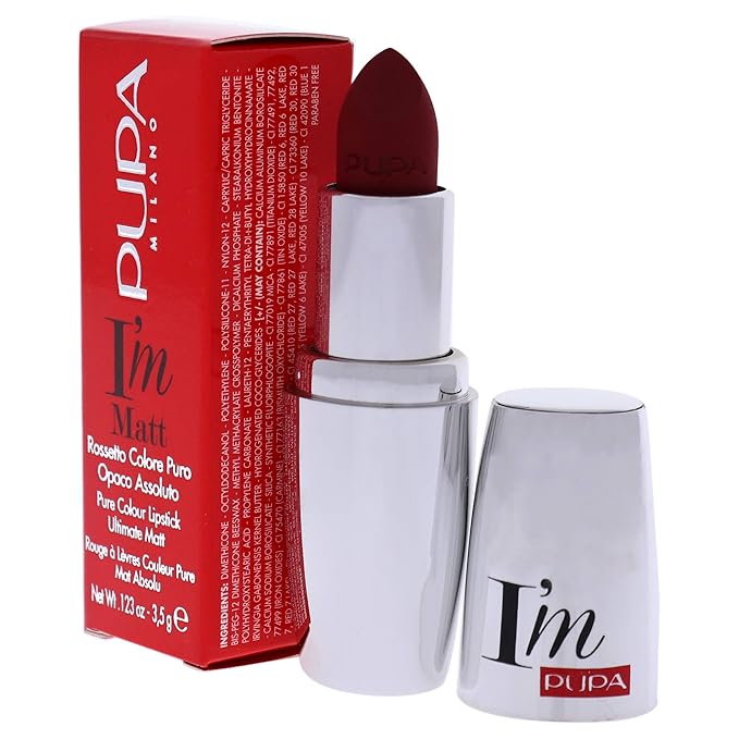I Am Matte Pure Colour Lipstick - 073 Irresistible Burgundy by Pupa Milano for Women - 0.123 oz Lipstick