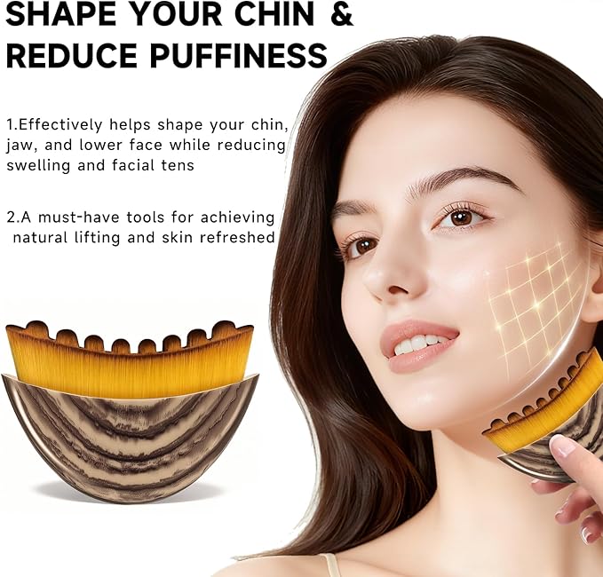New Lymphatic Contour Face Brush, Lymphatic Drainage Facial Massager Brush for Chin & Neck Contour, Soft Bristles Suitable for All Skin Types, Ergonomic Beauty Tools with Portable Boxes (1 PCS)