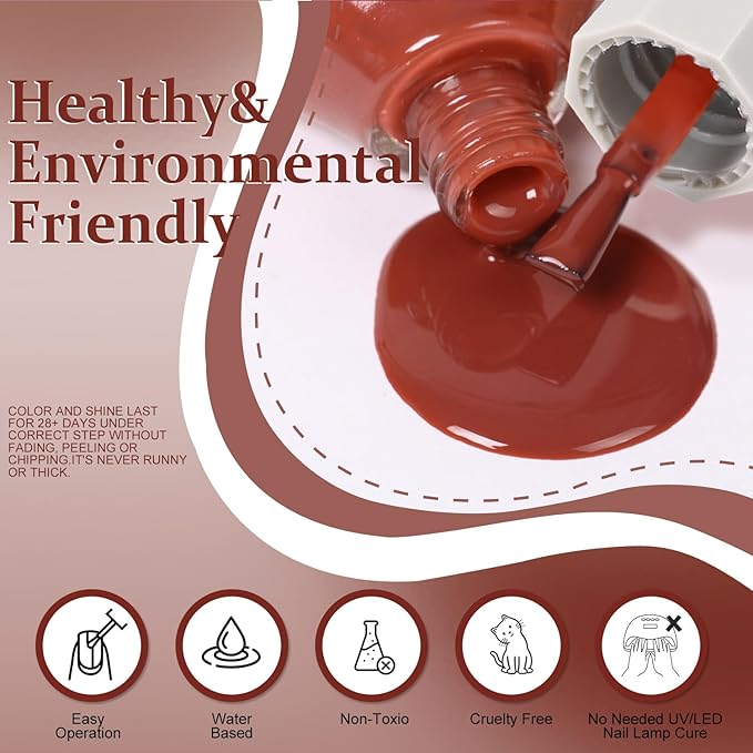 Major Dijit Quick Dry Nail Polish 12ml/0.41fl oz Brown Regular Nail Lacquer Fast Drying & Long Lasting Nail Polish Nail Art Effect for Nail Salon