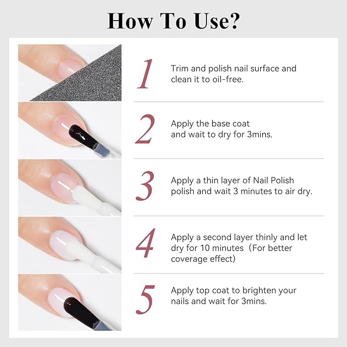 Nail Polish Milky White, Air Quick Dry Nail Lacquer Sheer Color, Regular Fast Drying Fingernail Polish Bulk Non Gel Long-Lasting DIY Salon Gift For Women