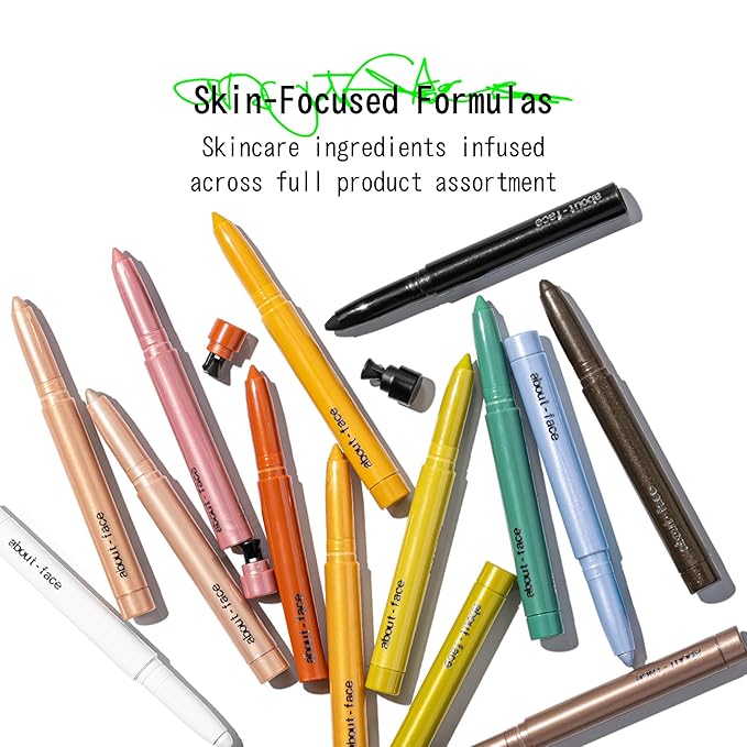 about-face Shadowstick – Long-Wear Cream Eyeshadow Stick – Matte & Pearly Finishes – Vegan, Cruelty-Free, Clean Beauty – 0.049 oz (Baroque- Pearly Pink Ice)