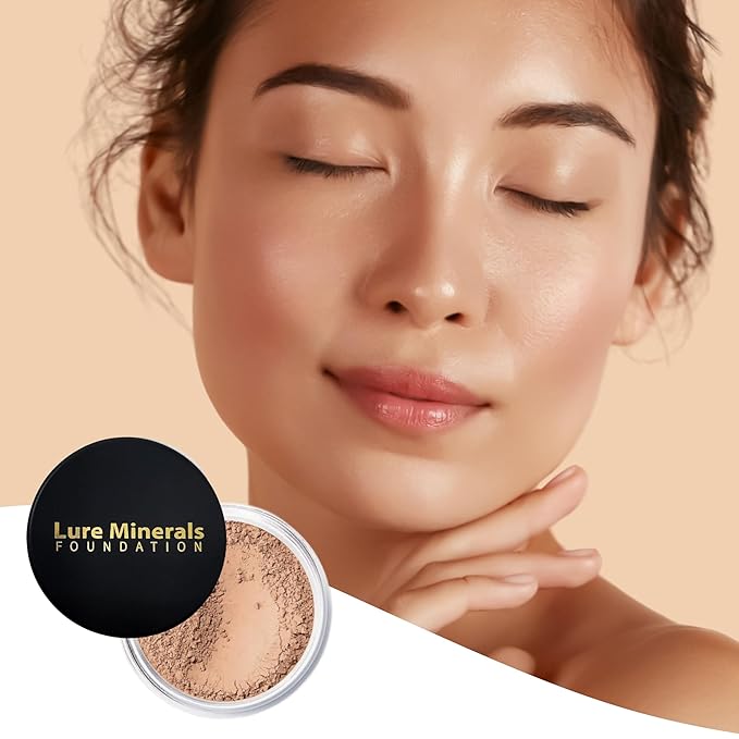 ASC Lure Mineral Foundation Loose Powder 8g Sifter Jar- free of Harmful Ingredients (Compare to Bare Minerals (Matte- Medium Beige 8 g)