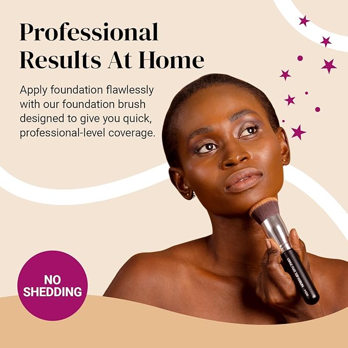 Large Flat Top Kabuki Foundation Brush by Keshima - Premium Makeup Brush for Liquid, Cream, and Powder - Buffing, Blending, and Face - 1.6" Top Diameter