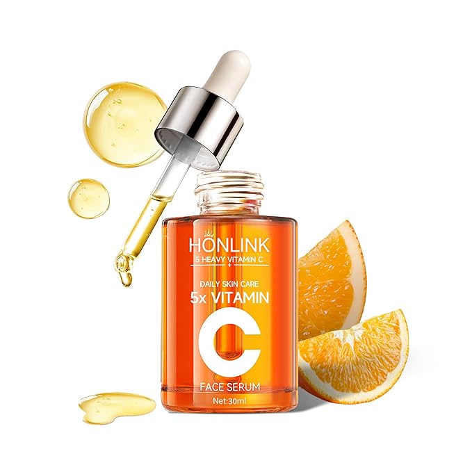 Vitamin C Gloss Serum,HONLINK Face Essence - Stabilized Complex with Hyaluronic Acid & Centella Dull Facial Skin,Uneven Tone,Fine Lines,Pores, Dry Skin,TK Popular Skincare,Unique Gift for Women