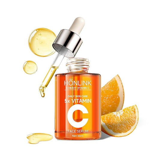 Vitamin C Gloss Serum,HONLINK Face Essence - Stabilized Complex with Hyaluronic Acid & Centella Dull Facial Skin,Uneven Tone,Fine Lines,Pores, Dry Skin,TK Popular Skincare,Unique Gift for Women