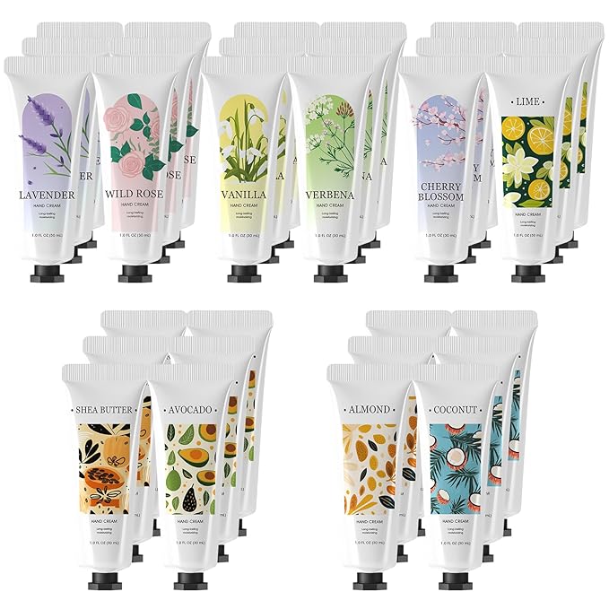 BODY & EARTH 30 Pack Hand Cream Bulk, Mini Hand Lotion, Travel Size Lotion for Women, Teacher Gifts, Bridesmaid Gifts and Bachelorette Party Favors