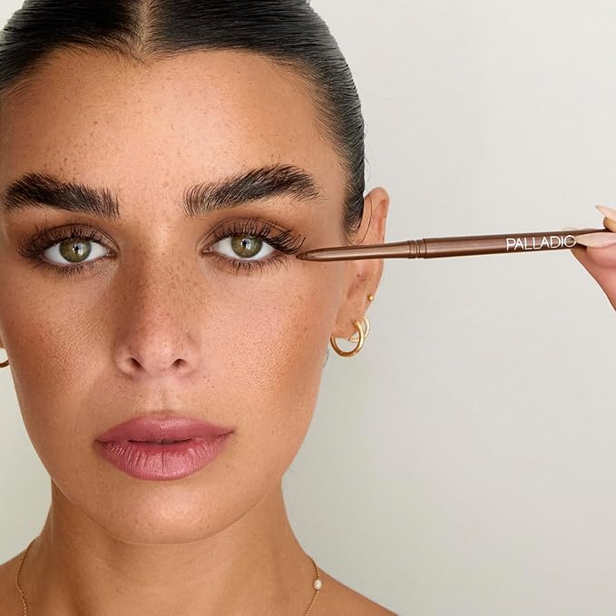 Palladio Retractable Waterproof Eyeliner, Richly Pigmented Color and Creamy, Slip Twist Up Pencil Eye Liner, Smudge Proof Long Lasting Application, All Day Wear, No Sharpener Required, Black Brown