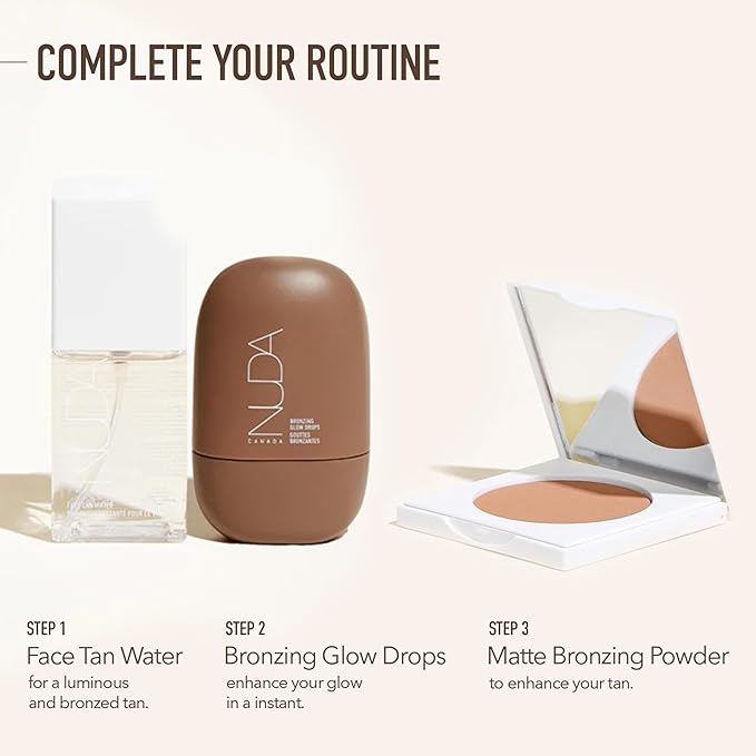 Nuda GlowDrops | Bronzing Squalene, Ginger, Lavender, & Moringa-Infused Face Bronzing Drops | Lightweight, Washable Bronzer Drops | Cruelty-Free, Paraben-Free, & Sulfate-Free Bronzing Serum, (30 mL)