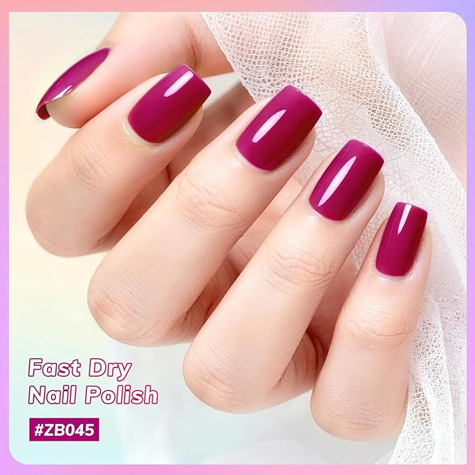 10ml Red Nail Polish Set 6 Colors Rose Red All Seasons Neutral Color Fast Dry Nail Polish Set for Women Salon DIY Nail Art