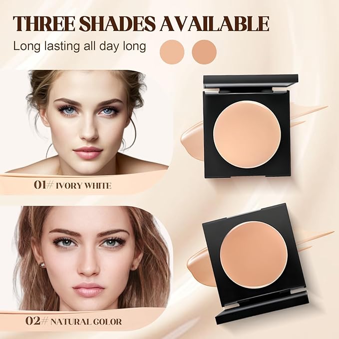 Colored CC Undereye Corrector, Eye Concealer Undereye Color Corrector for Dark Circles, Clay Neutralizing Makeup Under Eye Hydrating Concealer with Brush (Medium-Tan & 2 Brushes, Small)