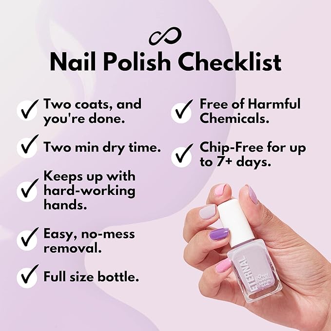 Eternal Pastel Nail Polish Sets for Women (LILAC PINK) - Pastel Nail Polish Set for Girls | Quick Dry & Long Lasting Nail Polish Kit for Home DIY Manicure & Pedicure | Made in USA, 13.5mL (Set of 5)