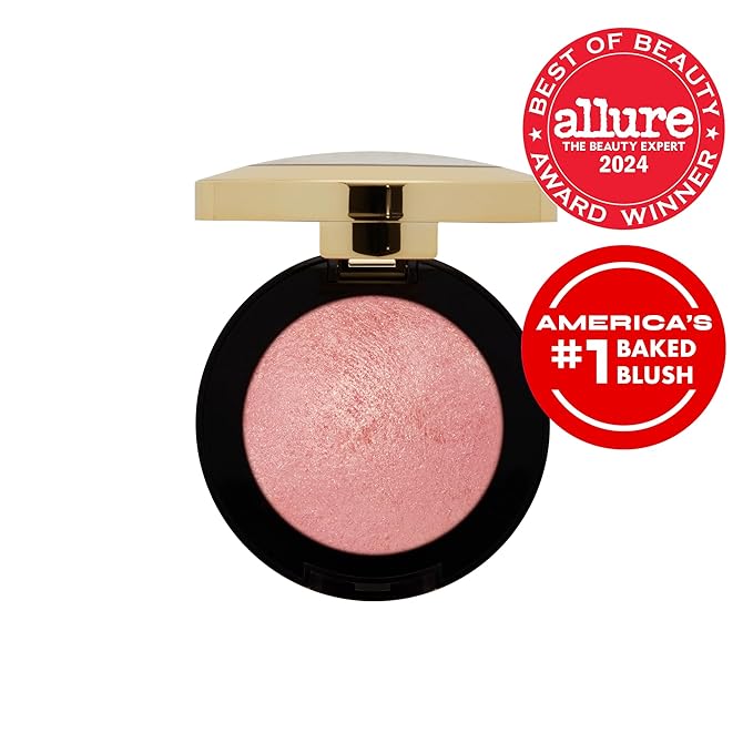 Milani Baked Blush, Powder Blush for Cheeks, Cruelty Free Makeup - Shape, Contour & Highlight Face for a Shimmery or Matte Finish - Berry Amore