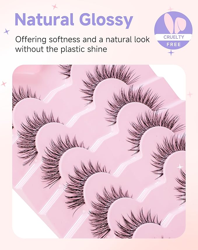 Wispy Natural Lashes Flared False Eyelashes Fluffy Fake Lashes Flared-06