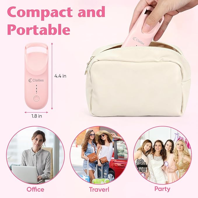 Heated Eyelash Curler - 10s Heat, 3s Curl, Portable Travel-Size Mini Burn-Proof Design 24H Hold | Dual-Temp Control & USB-C Recharge