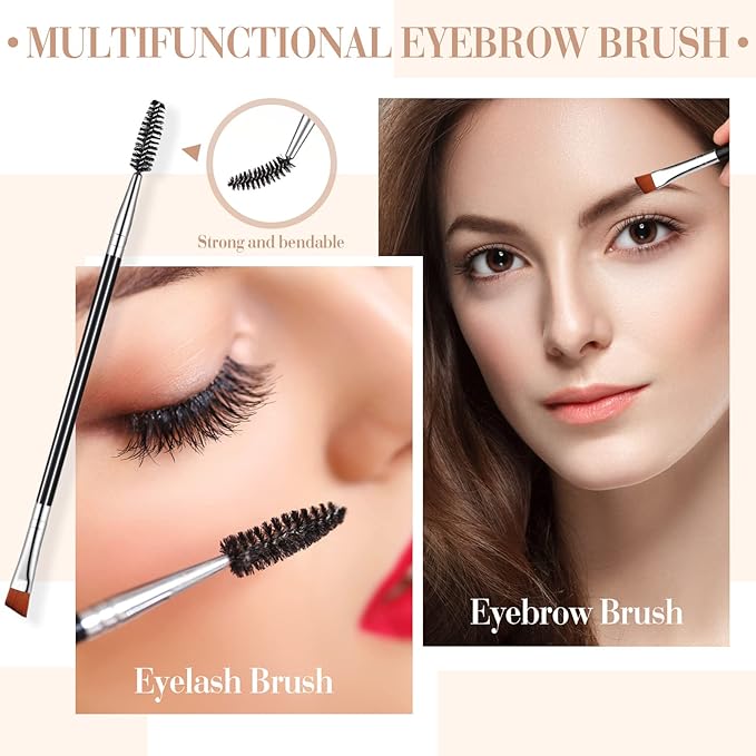 Eyelash Curlers with Comb Eyebrow Brush Kit for Women Lash Curler Eyelash Comb Seperator Mascara Brushes Eyebrow Brush and Comb Silicone Refills Pads