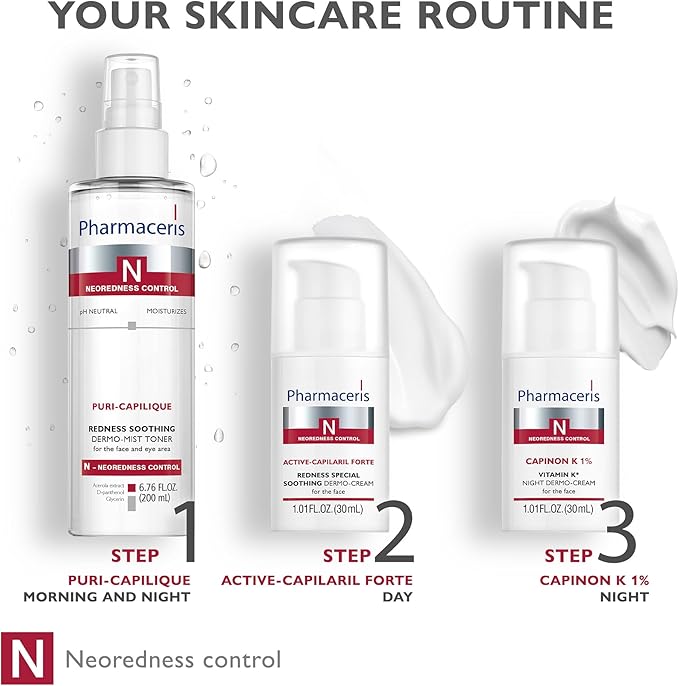 Pharmaceris Redness Soothing Mist Toner – Moisturizing Face Mist, Helps Soothe Redness & Even Skin Tone, Hydrating Spray for Sensitive & Red Skin, Alcohol-Free, pH Balanced, Puri-CAPILIQUE, 6.76 floz