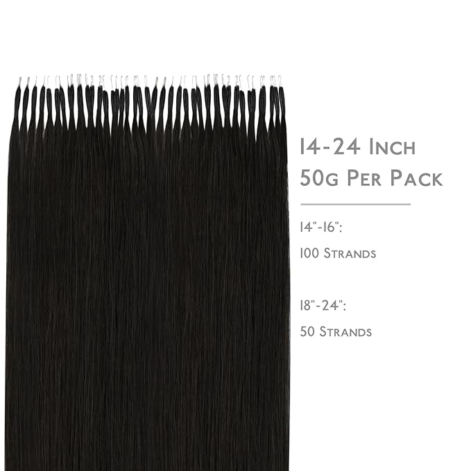 WENNALIFE Nano Bead Hair Extensions Human Hair, 50g 50s 22 Inch Natural BlackReal Human Hair Extensions for Women Invisible Nano Ring Hair Extensions Remy Human Hair Extensiones De Cabello Humano